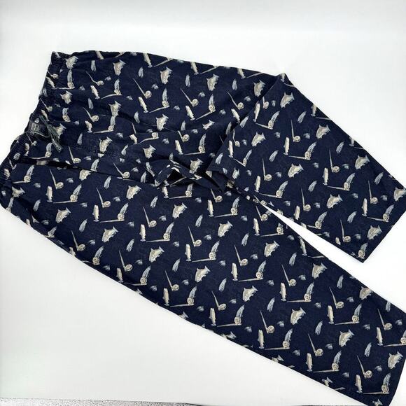 Columbia Vintage Y2K 2002 Pajama Bottom Outdoor Cotton Pants Mens Large Fishing - Picture 1 of 9